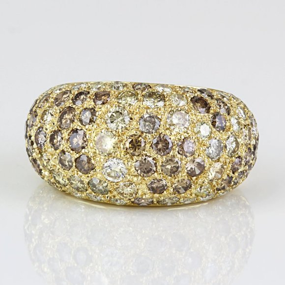 Cartier Jewelry - Cartier 18k Yellow Gold 4-Carat Diamond Sauvage Dome Ring c.1994